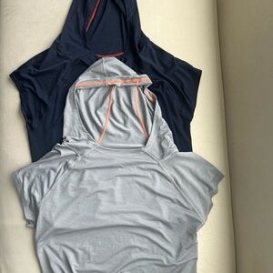 Athleta Gray and Navy Hooded Tops